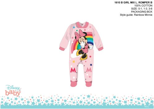 Saltuță pentru copii Disney Minnie Mouse - cu guler - roz oçetre - pentru bebeluși 0-1 luni