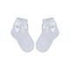 100% cotton baby girl baby ankle socks with crochet upper part - with bow decoration - white - 13-14