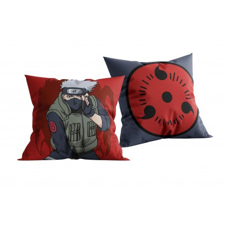 Naruto pillow, decorative pillow - 40x40 cm - red-grey