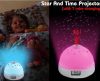 Lampa zegarowa z projektorem gwiazd i księżyca dla dzieci, zegar z projektorem, zegary stołowy, nastrojowa lampa
