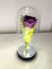 Piękne oświetlenie LED kriogeniczna róża w capturze, fiolet, 20cm
