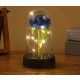 Mini-LED-Kryogen-Leuchtrose mit Haube, 12 cm, blau