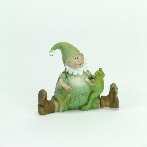 Green leprechaun with frog sprawled out