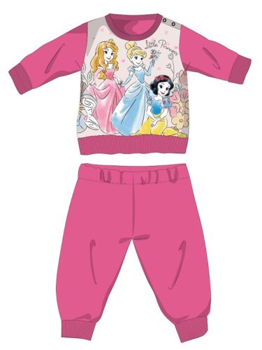 Zimowa bawełniana piżama dziecięca Disney Princesses - piżama interlock - róża - 80