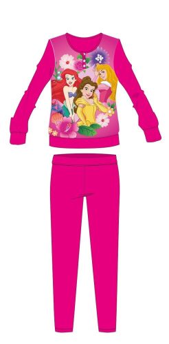 Gruba zimowa pijama dziecięca Disney Princess - bawełniana flanelowa pijama - róża - 104