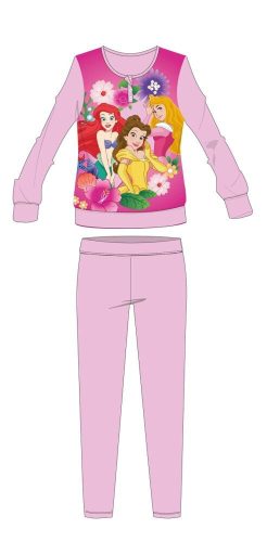 Disney-Prinzessinnen-Winter-Pyjama für dicke Kinder – Baumwollflannell-Pyjama – Hellrosa – 104