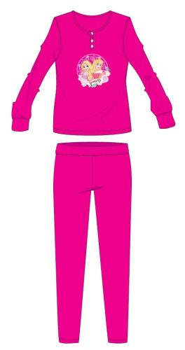 Bawełniana pijama flanelowa Disney Princess - gruba zimowa pijama dziecięca - róża - 104