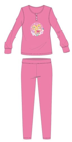 Bawełniana pijama flanelowa Disney Princesses - gruba zimowa pijama dziecięca - róża - 104