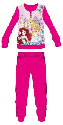 Piżama polarowa Disney Princess - gruba zimowa piżama dziecięca - róża - 98