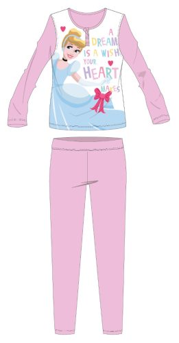 Długa, cienka pijama dziecięca Disney Princesses - bawełniana pijama - jasnoróżowa - 98