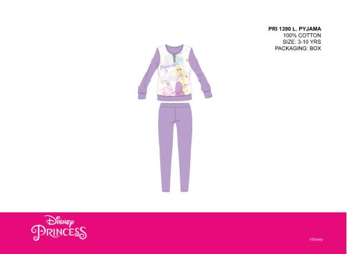 Cienka bawełniana piżama dziecięca Disney Princesses - piżama jerseyowa - fioletowa - 110