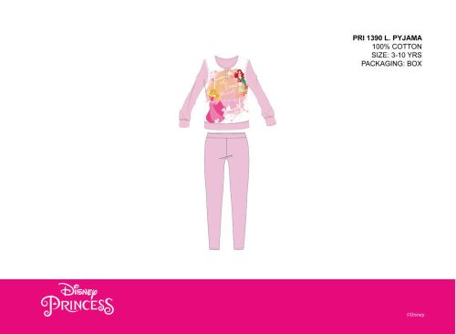 Disney Princesses thin cotton children's pajamas - jersey pajamas - light pink - 104