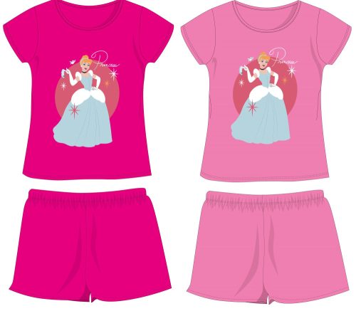 Letni bawełniany komplet Disney Princess - kompletna koszulka-spodenki - róży - 104