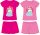 Letni bawełniany komplet Disney Princesses - komplet t-shirt-sorty - róży - 110