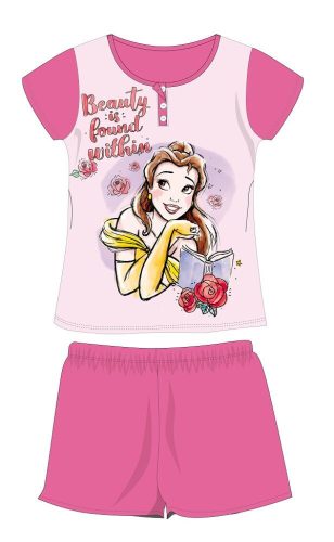 Disney Princesses summer short-sleeved children's pajamas - cotton jersey pajamas - dark pink - 110