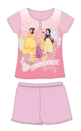 Letnia pijama dziecięca z wyłącznikiem Disney Princesses - bawełniana pijama z jerseyu - jasnoróżowa - 104