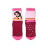 Non-slip children's ankle socks - Disney Princesses - plush - Bell pattern - burgundy-light pink - 23-26