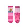 Non-slip children's ankle socks - Disney Princesses - plush - pink striped - 27-30