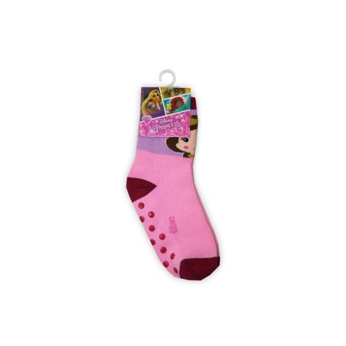 Non-slip children's ankle socks - Disney Princesses - plush - light pink - 23-26