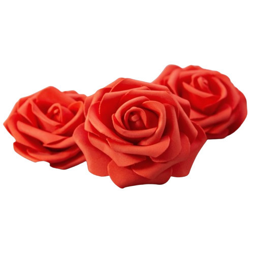 Red 6-7 cm foam rose without a stem