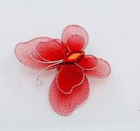 Fluture roșu cu piatră 5 cm