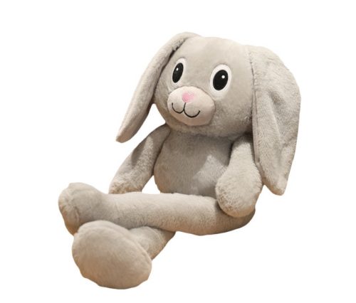Plüschhase - Hase mit ausziehbaren Ohren und Beinen, grau, 30 cm
