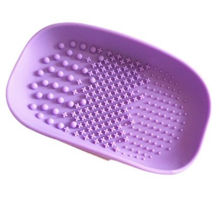 Silicone makeup brush cleaner purple