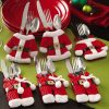 Weihnachtliche Textil-Besteckhalter-Dekoration (6 Stück)