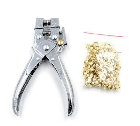 Eyelet making pliers with ring, gold