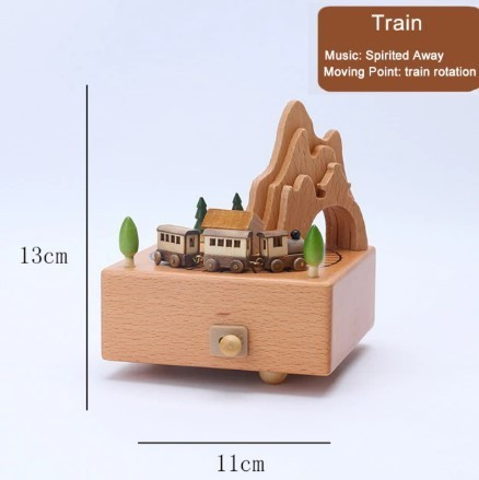 Tren cutie muzicală din lemn