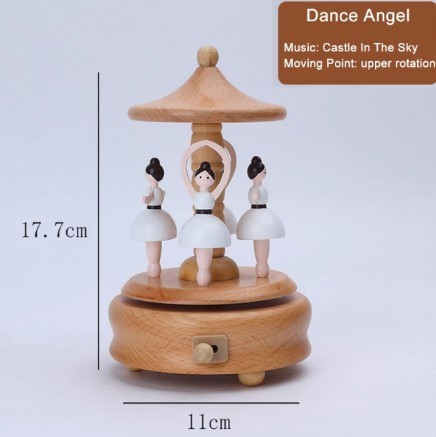 Cutie muzicală din lemn ballerina