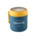 Stainless steel food barrel thermos with spoon, blue