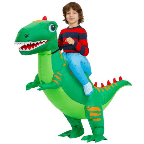 Costum gonflabil pentru copii T-rex verde