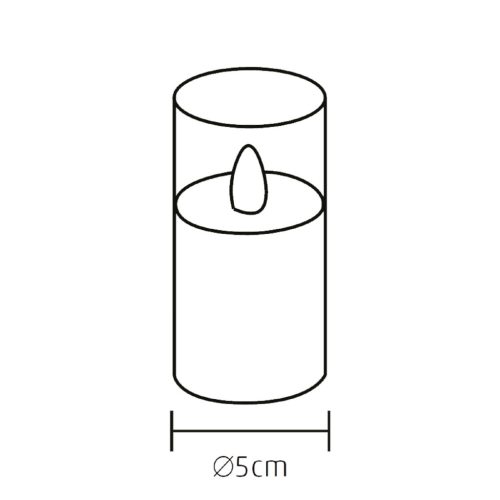 Home CDS 3 LED-es gyertyaszett üvegben, lángnyelv alakú LED, valódi viasz, 6 cm magas