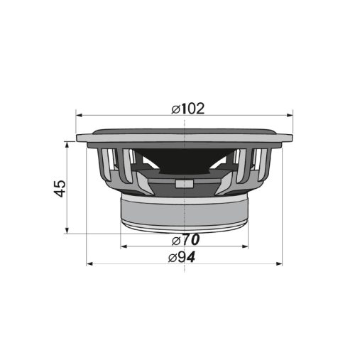 SAL CX 404 2 utas hangszórópár, 2 x 55 W, 100 mm, 4 Ohm, magas és mélyközép