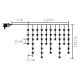 Home KAF 50L/WW LED-es csillag fényfüggöny, 1,35 m / 50 db melegfehér LED csillag figurákban, átlátszó vezeték, hálózati adapter, beltéri kivitel