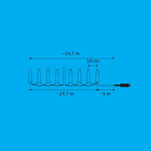 iSparkle LEDS198V LED-es fényfüzér, 19,7 m / 198 db RGB LED, applikációval vezérelhető, smart, kül- és beltéri kivitel
