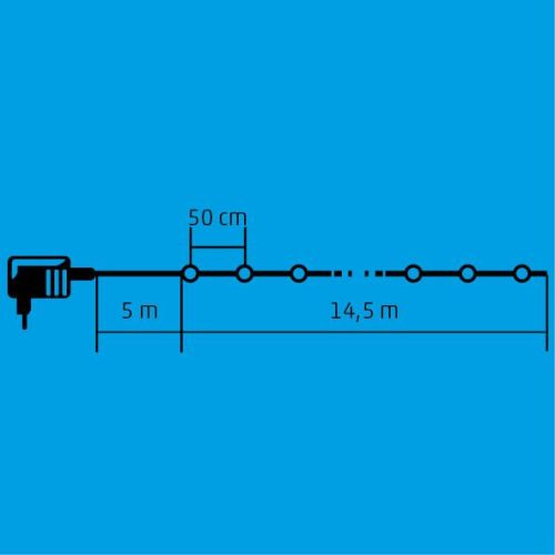 Home LPL 30M fényfüzér, 30 db LED gömb, színes, IP44, kültéri, beltéri