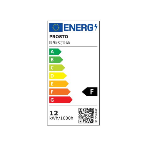 PROSTO LS-A65-E27-12-WW LED fényforrás, gömb, 12W, E27, 3200K