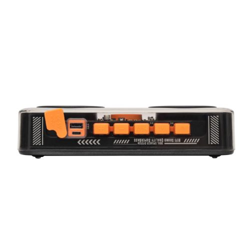 SAL MECHAPOWER vezeték nélküli hangszóró és multimédia-lejátszó, 2 x 10 W, RGB LED, BT TWS, USB-C, ~8 óra üzemidő, superbass mélysugárzó