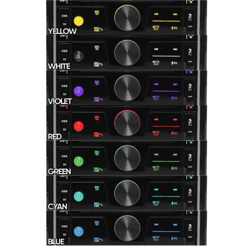 SAL VB5500 SMART autórádió, 4x50W, 2xDIN, FM RDS, USB-microSD, MP3 lejátszó, dupla USB aljzat, telefontöltő, kiválasztható RGB gomb világítás, telefonról is vezérelhető okos autórádió