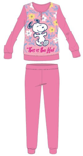 Snoopy long thin cotton children's pajamas - jersey pajamas - pink - 104