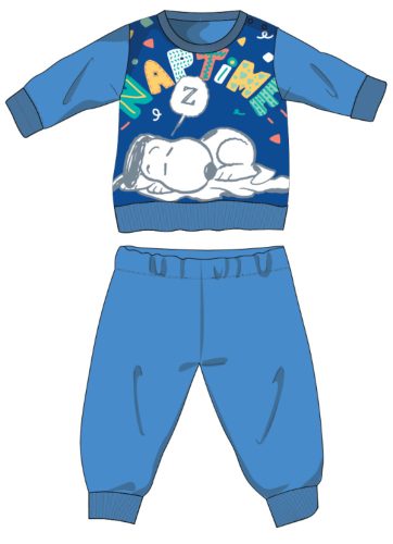 Snoopy langer dünner Babypyjama – Pyjama aus Baumwolljersey – Hellblau – 92