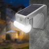 38 LED-solarbetriebene, elegante Außenwandleuchte mit Bewegungsmelder und Fernbedienung