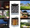 75 LED fire-effect hangable solar garden lamp