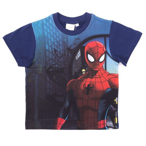 Spiderman boy short sleeve t-shirt - stretch cotton t-shirt - dark blue_122