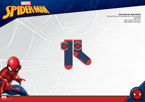 Spiderman non-slip thermal plush ankle socks for children - dark blue-red - 23-26