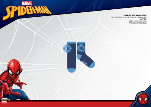 Spiderman non-slip plush ankle socks for children - dark blue-light blue-blue - 27-30