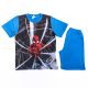 Short-sleeved cotton children's pajamas - Spiderman - medium blue - 140