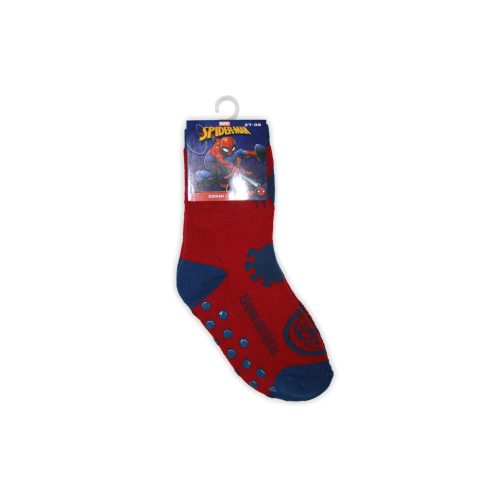 Anti-slip children's ankle socks - Spiderman - plush - Spider - red-blue - 23-26